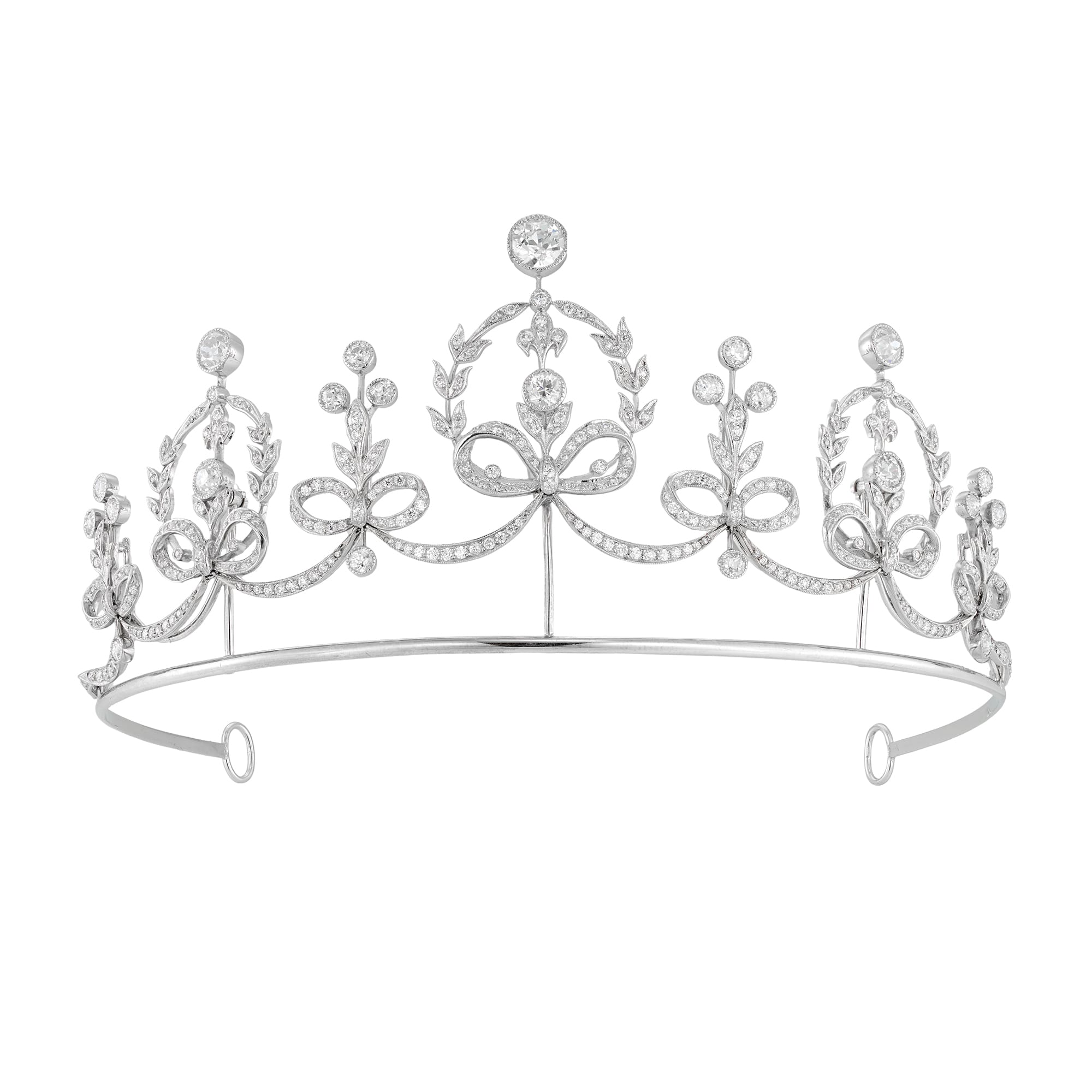 A diamond-set tiara made by Bentley & Skinner